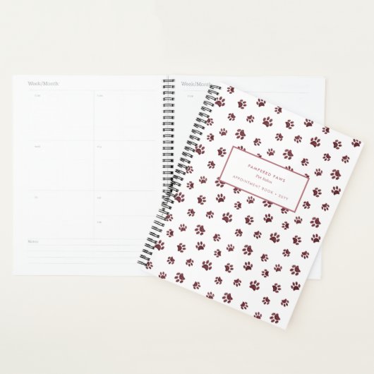Professional Pet Salon Roos Gold Paws Benoeming Planner (Display)