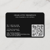 Professional Pet Sitter Dog Groomer Dog Walker Bu Visitekaartje (Achterkant)