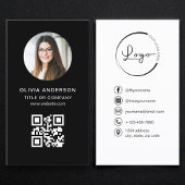 Professional Photo Black QR Code Social Media Visitekaartje