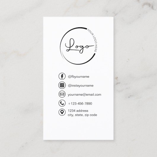 Professional Photo Black QR Code Social Media Visitekaartje (Achterkant)