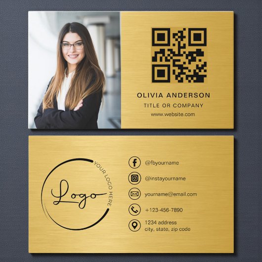 Professional Photo Gold QR Code Social Media Visitekaartje