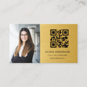 Professional Photo Gold QR Code Social Media Visitekaartje (Voorkant)