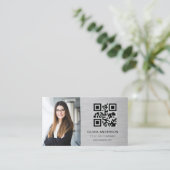 Professional Photo Metallic QR Code Social Media Visitekaartje (Staand voorkant)
