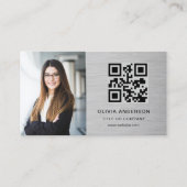 Professional Photo Metallic QR Code Social Media Visitekaartje (Voorkant)