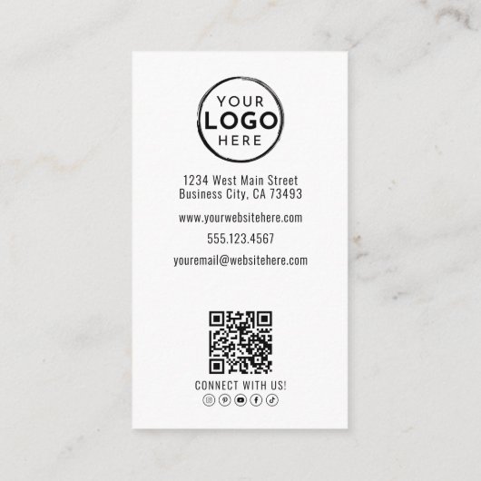 Professional Photo QR Code Company Logo Vertical Visitekaartje (Achterkant)