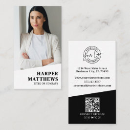 Professional Photo QR Code Company Logo Vertical Visitekaartje