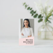 Professional Photo QR Code Logo Blush Pink Visitekaartje (Staand voorkant)