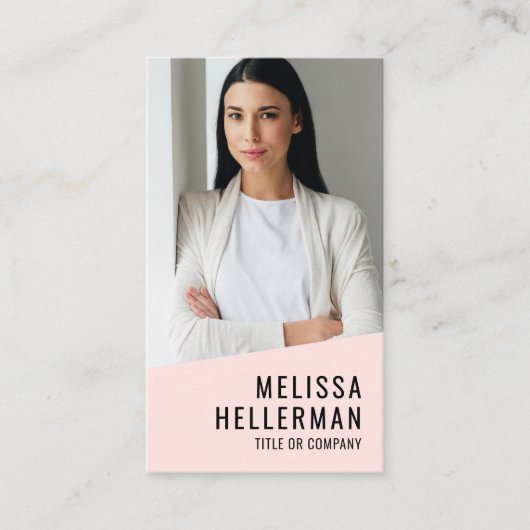Professional Photo QR Code Logo Blush Pink Visitekaartje (Voorkant)
