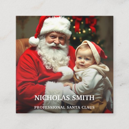 Professional Photo Santa Claus QR code Vierkante Visitekaartje (Voorkant)
