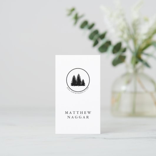 Professional Pine Trees Logo Visitekaartje (Staand voorkant)
