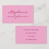 Professional Pink Colorful Girly Modern Elegant Visitekaartje (Voorkant / Achterkant)