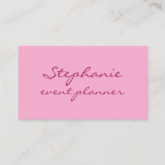 Professional Pink Colorful Girly Modern Elegant Visitekaartje (Voorkant)