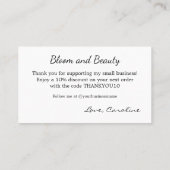 Professional Pink Small Business Thank You Visitekaartje (Achterkant)