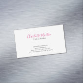 Professional Pink White Manager Consultant Chief Magnetisch Visitekaartje (Voorbeeld)