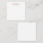 Professional Pink White Manager Consultant Chief Notitiekaartje (Voorkant / Achterkant)