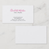 Professional Pink White Manager Consultant Chief Visitekaartje (Voorkant / Achterkant)