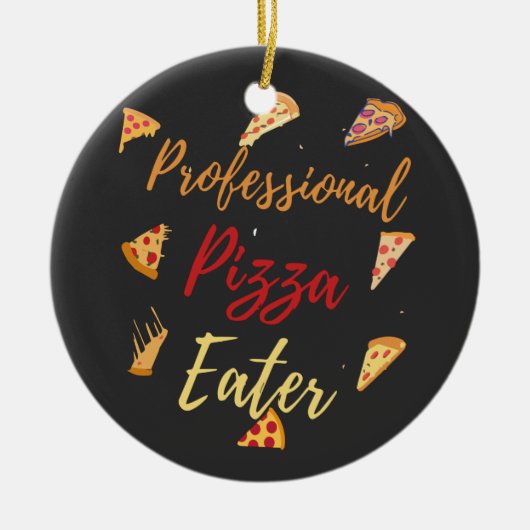 Professional Pizza Eater Keramisch Ornament (Voorkant)