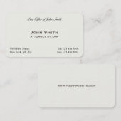 Professional Plain Elegant Attorney Law Kantoor Visitekaartje (Voorkant / Achterkant)