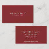 Professional Plain Elegant Cosmetoloog Red Visitekaartje (Voorkant / Achterkant)