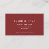 Professional Plain Elegant Cosmetoloog Red Visitekaartje (Achterkant)