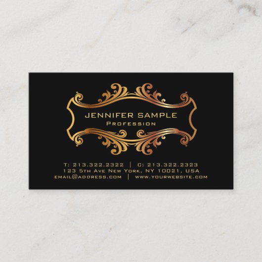 Professional Plain Gold Lijst Handtekening UV Glos Visitekaartje (Voorkant)