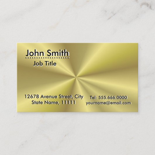 Professional Plain Gold Radial Metallic look Visitekaartje (Voorkant)