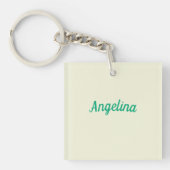 Professional Plain Modern Elegant Beige Your Name Sleutelhanger (voorkant)