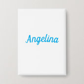 Professional Plain Modern Elegant Blue Your Name Button (Voorkant)