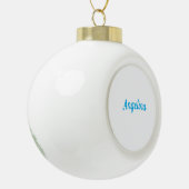 Professional Plain Modern Elegant Blue Your Name Keramische Bal Ornament (Links)