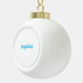 Professional Plain Modern Elegant Blue Your Name Keramische Bal Ornament (Rechts)
