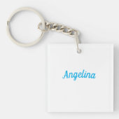 Professional Plain Modern Elegant Blue Your Name Sleutelhanger (voorkant)