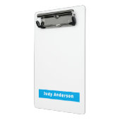 Professional Plain Modern Elegant Name Blue White Mini Klembord (Angled2)