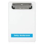 Professional Plain Modern Elegant Name Blue White Mini Klembord (Voorkant)