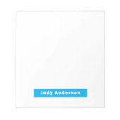 Professional Plain Modern Elegant Name Blue White Notitieblok (Voorkant)