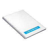 Professional Plain Modern Elegant Name Blue White Notitieboek (Rechterzijde)