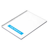 Professional Plain Modern Elegant Name Blue White Notitieboek (Linkerzijde)