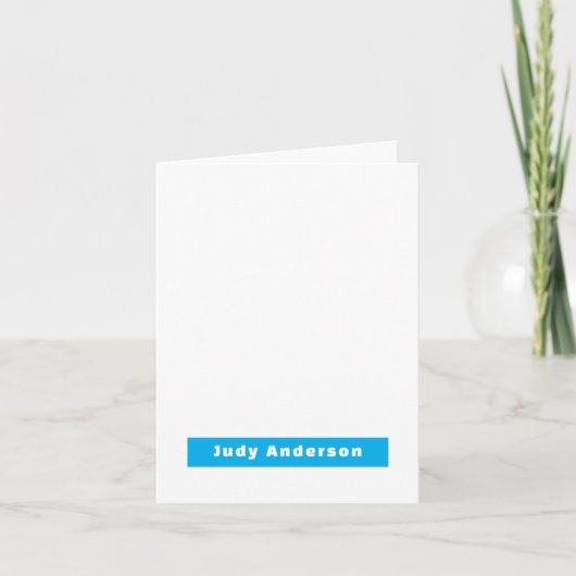 Professional Plain Modern Elegant Name Blue White Notitiekaartje (Voorkant)