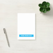 Professional Plain Modern Elegant Name Blue White Post-it® Notes (Kantoor)