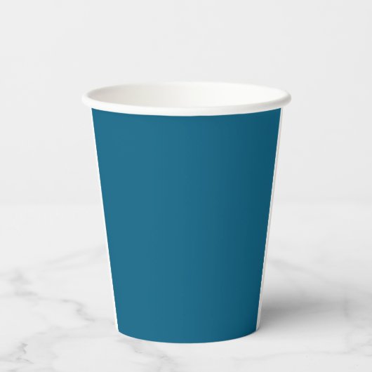 Professional Plain Modern Elegant Your Name Blue Papieren Bekers (Achterkant)
