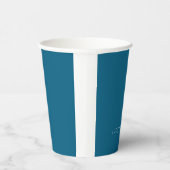 Professional Plain Modern Elegant Your Name Blue Papieren Bekers (Rechts)