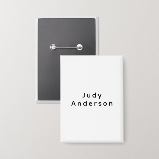 Professional Plain Modern Elegant Your Name Button (Voorkant / Achterkant)