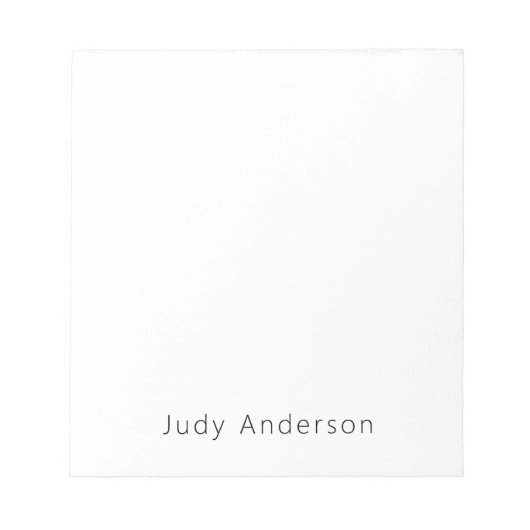 Professional Plain Modern Elegant Your Name Notitieblok (Voorkant)