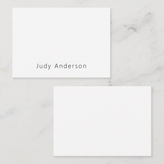 Professional Plain Modern Elegant Your Name Notitiekaartje (Voorkant / Achterkant)