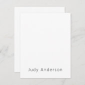 Professional Plain Modern Elegant Your Name Notitiekaartje (Voorkant / Achterkant)
