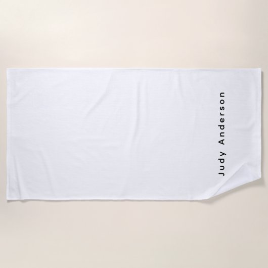 Professional Plain Modern Elegant Your Name Strandlaken (Voorkant)