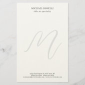 Professional Plain Modern Minimalist Monogrammed Briefpapier (Voorkant)