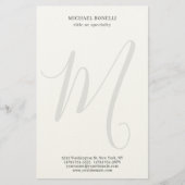 Professional Plain Modern Minimalist Monogrammed Briefpapier (Voorkant)