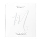 Professional Plain Modern Minimalist Monogrammed Notitieblok (Voorkant)