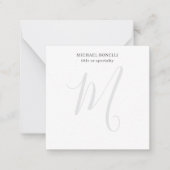 Professional Plain Modern Minimalist Monogrammed Notitiekaartje (Voorkant)