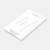 Professional Plain Modern Minimalist Monogrammed Post-it® Notes (Schuin)